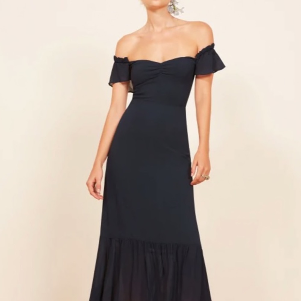 Reformation Butterfly Dress Navy